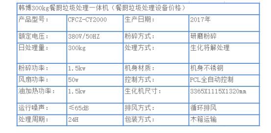 300kg餐厨垃圾处理设备