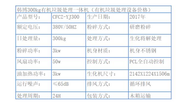 300kg有机垃圾处理一体机