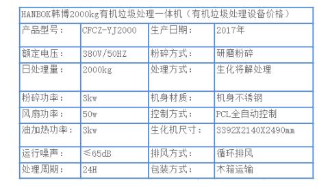 2000kg有机垃圾处理设备