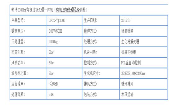 2T有机垃圾处理一体机