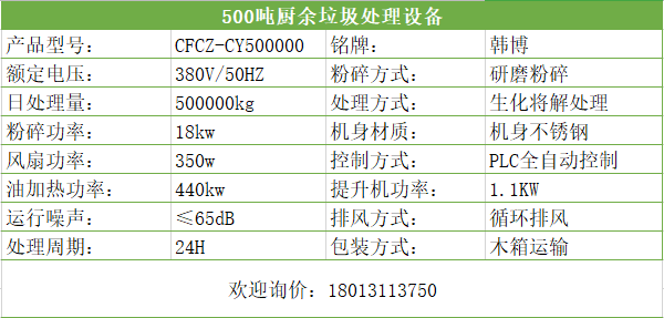 500吨厨余垃圾处理设备