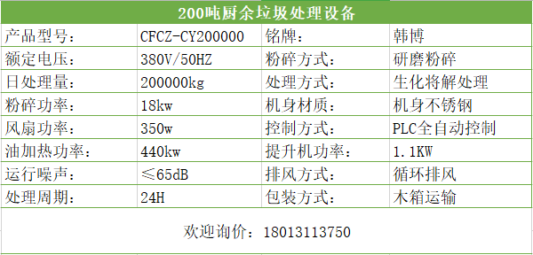 200吨厨余垃圾处理设备